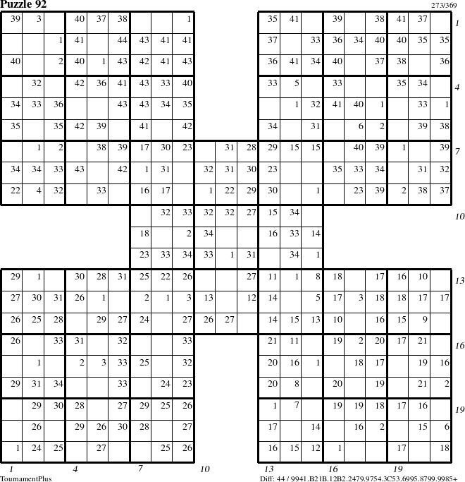 Step-by-Step Instructions for Puzzle 92 with all 44 steps marked