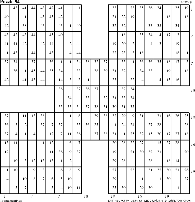 Step-by-Step Instructions for Puzzle 94 with all 45 steps marked