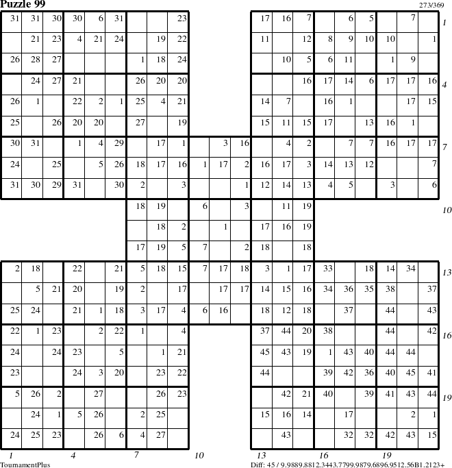 Step-by-Step Instructions for Puzzle 99 with all 45 steps marked