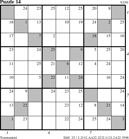 Step-by-Step Instructions for Puzzle 14 with all 25 steps marked