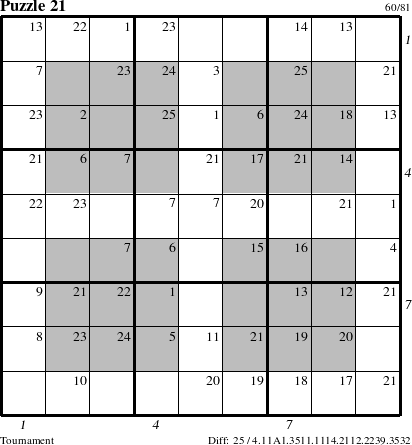 Step-by-Step Instructions for Puzzle 21 with all 25 steps marked