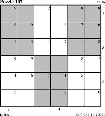 Step-by-Step Instructions for Puzzle 107 with all 9 steps marked