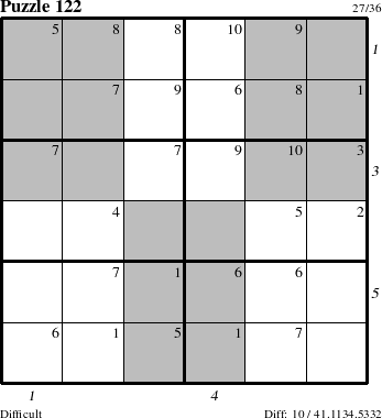 Step-by-Step Instructions for Puzzle 122 with all 10 steps marked