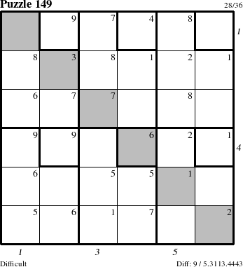 Step-by-Step Instructions for Puzzle 149 with all 9 steps marked