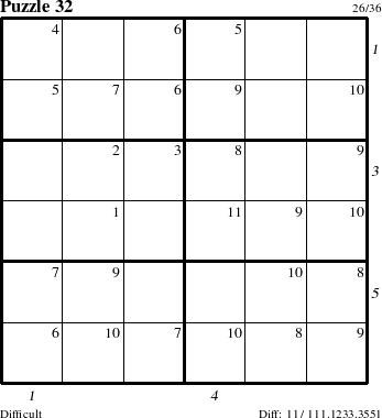 Step-by-Step Instructions for Puzzle 32 with all 11 steps marked