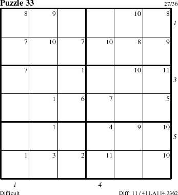 Step-by-Step Instructions for Puzzle 33 with all 11 steps marked