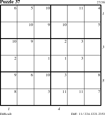 Step-by-Step Instructions for Puzzle 37 with all 11 steps marked