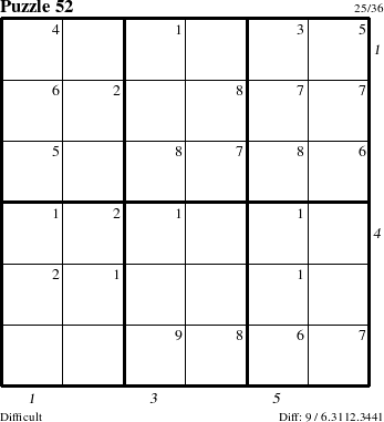 Step-by-Step Instructions for Puzzle 52 with all 9 steps marked