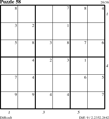 Step-by-Step Instructions for Puzzle 58 with all 9 steps marked