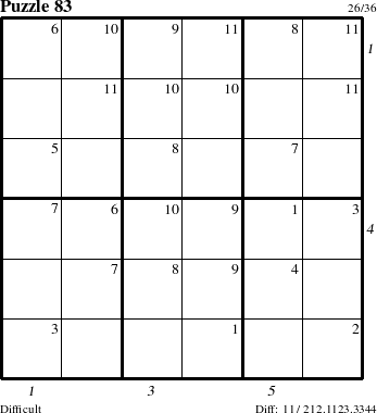 Step-by-Step Instructions for Puzzle 83 with all 11 steps marked