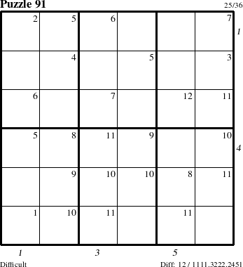 Step-by-Step Instructions for Puzzle 91 with all 12 steps marked