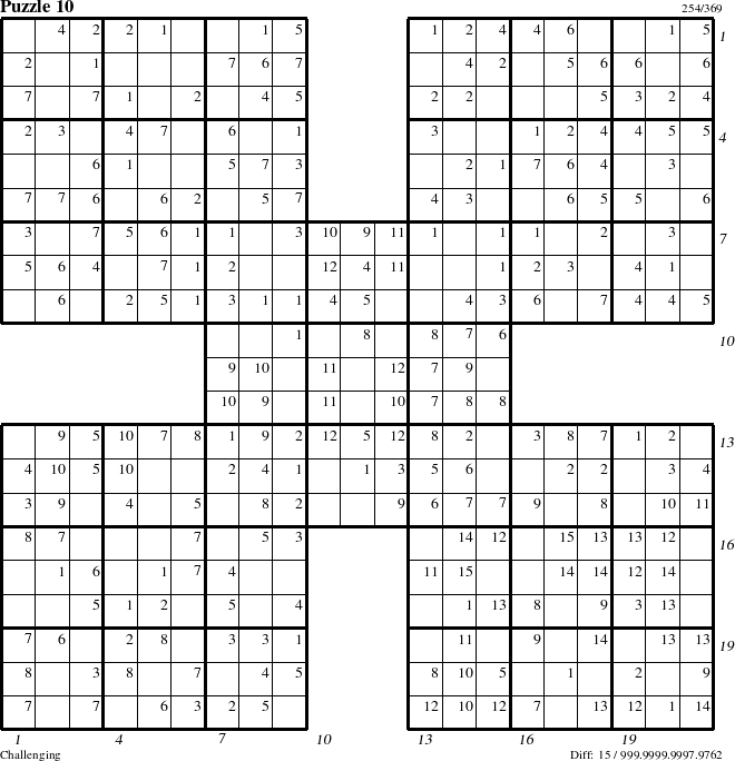 Step-by-Step Instructions for Puzzle 10 with all 15 steps marked