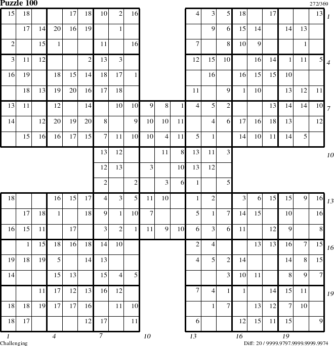 Step-by-Step Instructions for Puzzle 100 with all 20 steps marked