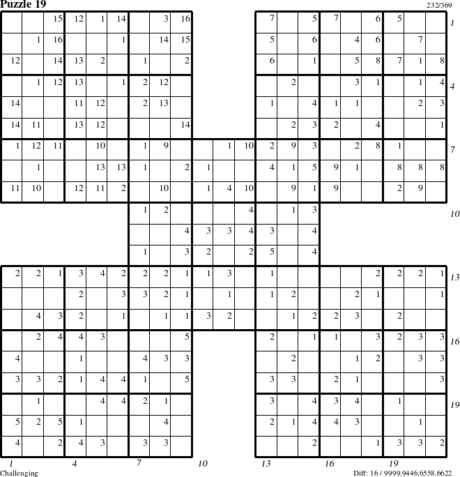 Step-by-Step Instructions for Puzzle 19 with all 16 steps marked