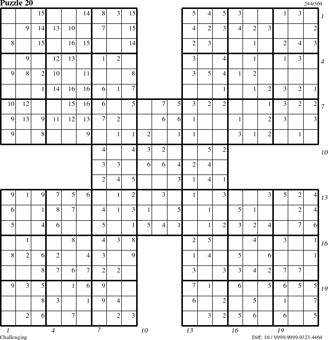 Step-by-Step Instructions for Puzzle 20 with all 16 steps marked