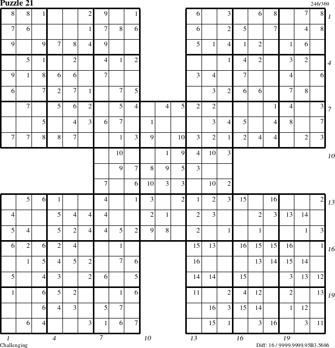 Step-by-Step Instructions for Puzzle 21 with all 16 steps marked