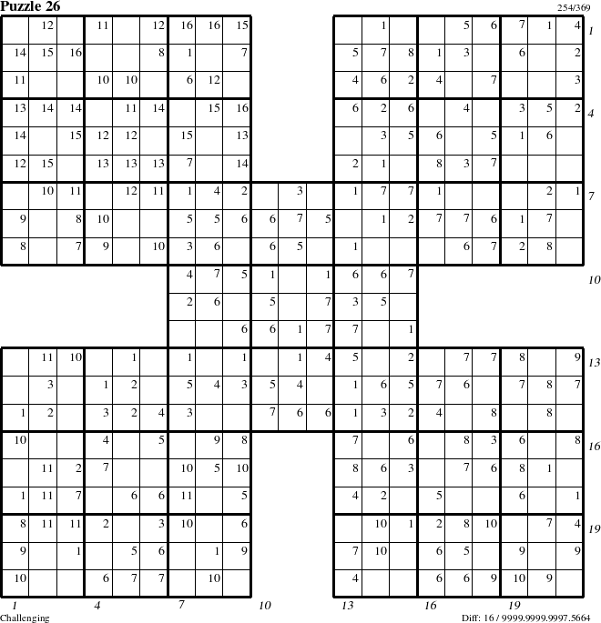 Step-by-Step Instructions for Puzzle 26 with all 16 steps marked