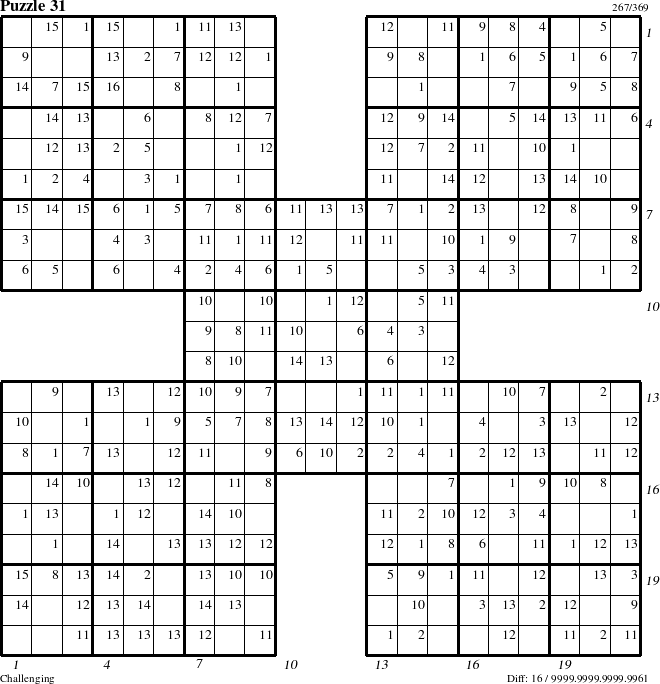 Step-by-Step Instructions for Puzzle 31 with all 16 steps marked