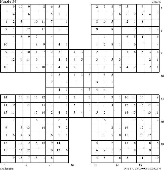 Step-by-Step Instructions for Puzzle 34 with all 17 steps marked