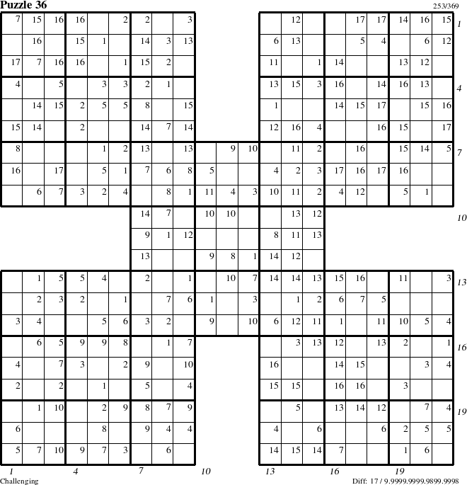 Step-by-Step Instructions for Puzzle 36 with all 17 steps marked