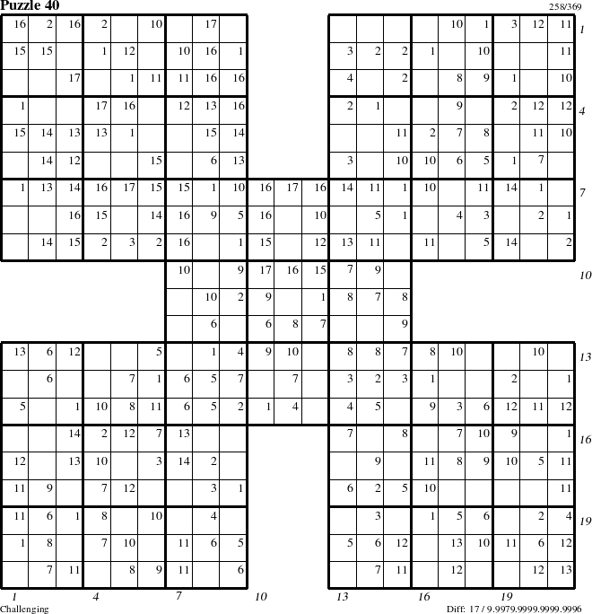 Step-by-Step Instructions for Puzzle 40 with all 17 steps marked