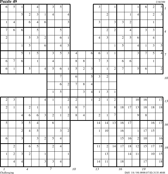 Step-by-Step Instructions for Puzzle 49 with all 18 steps marked