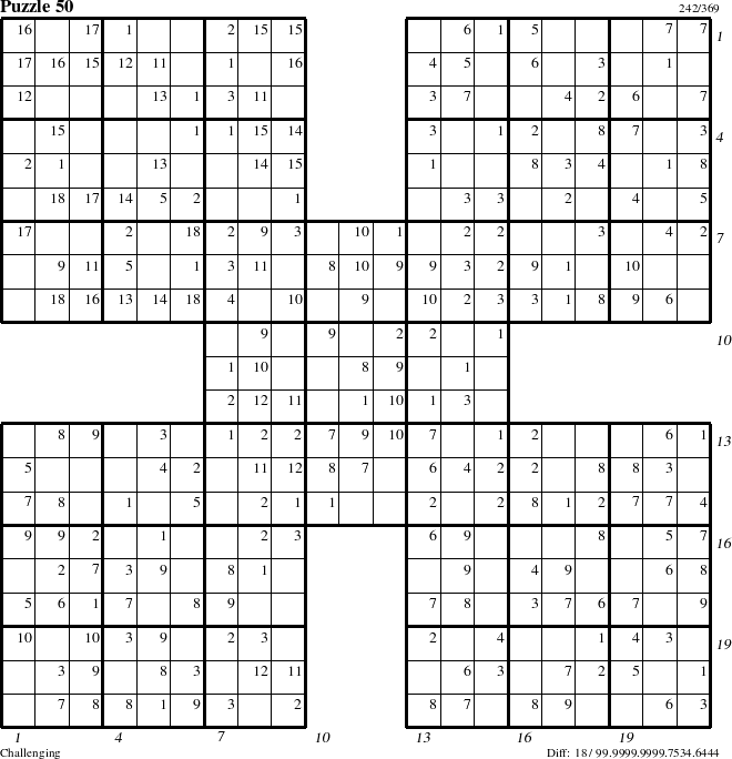 Step-by-Step Instructions for Puzzle 50 with all 18 steps marked