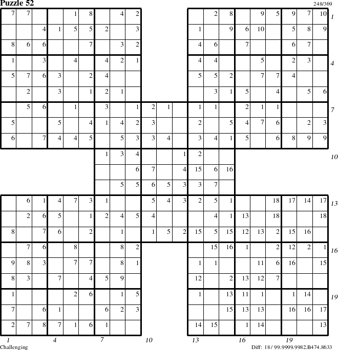 Step-by-Step Instructions for Puzzle 52 with all 18 steps marked