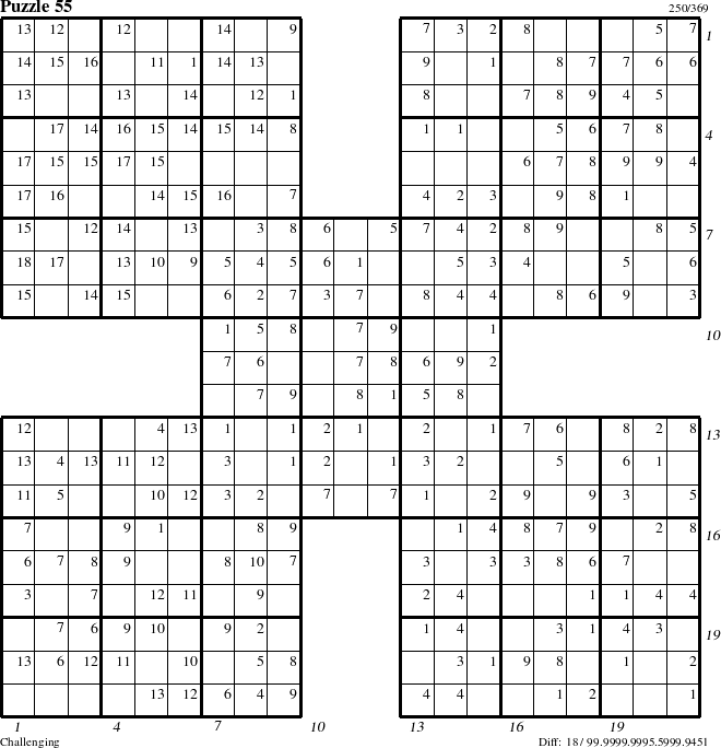 Step-by-Step Instructions for Puzzle 55 with all 18 steps marked