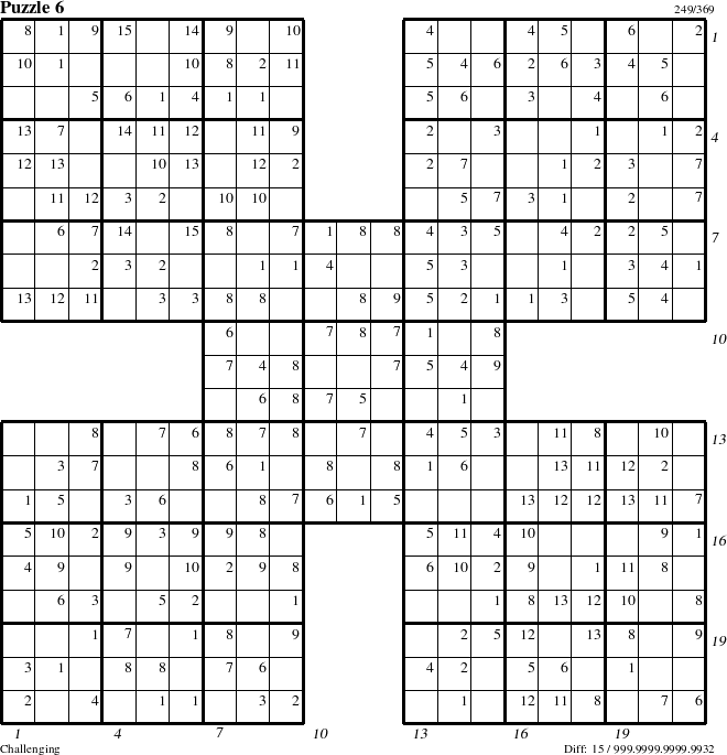 Step-by-Step Instructions for Puzzle 6 with all 15 steps marked