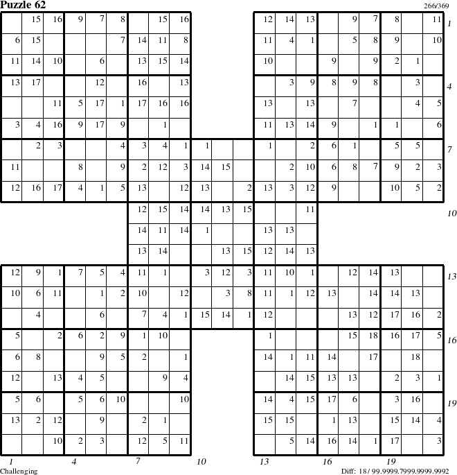 Step-by-Step Instructions for Puzzle 62 with all 18 steps marked