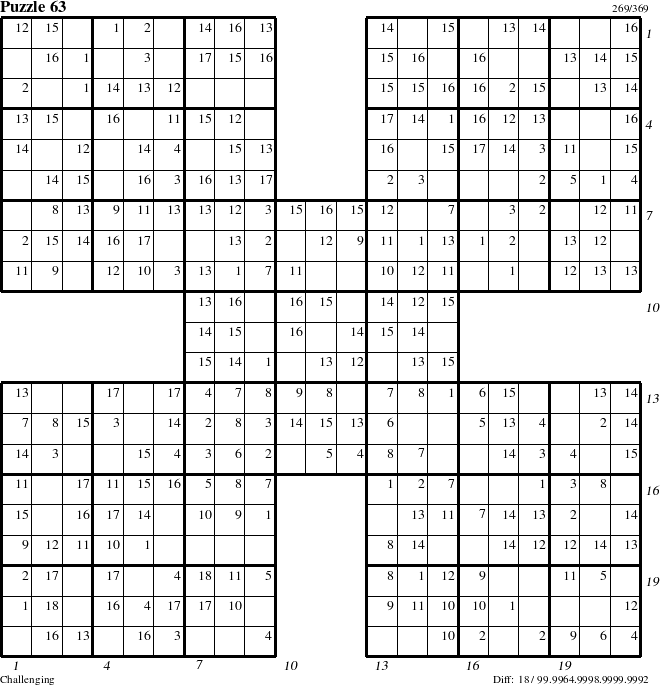 Step-by-Step Instructions for Puzzle 63 with all 18 steps marked