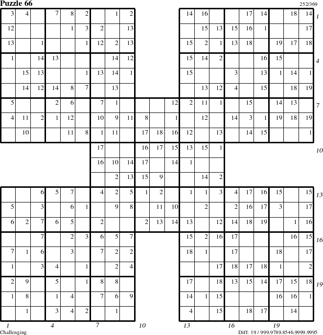 Step-by-Step Instructions for Puzzle 66 with all 19 steps marked