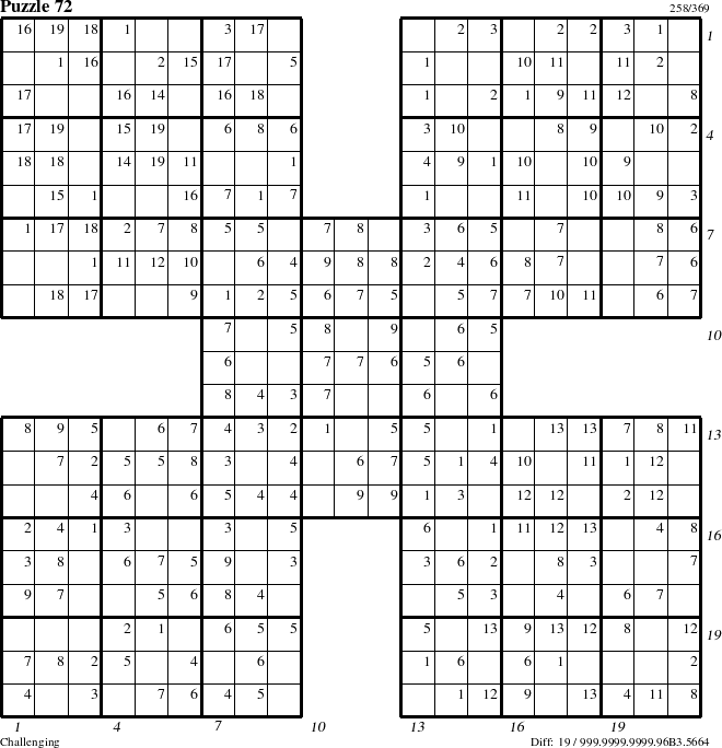 Step-by-Step Instructions for Puzzle 72 with all 19 steps marked