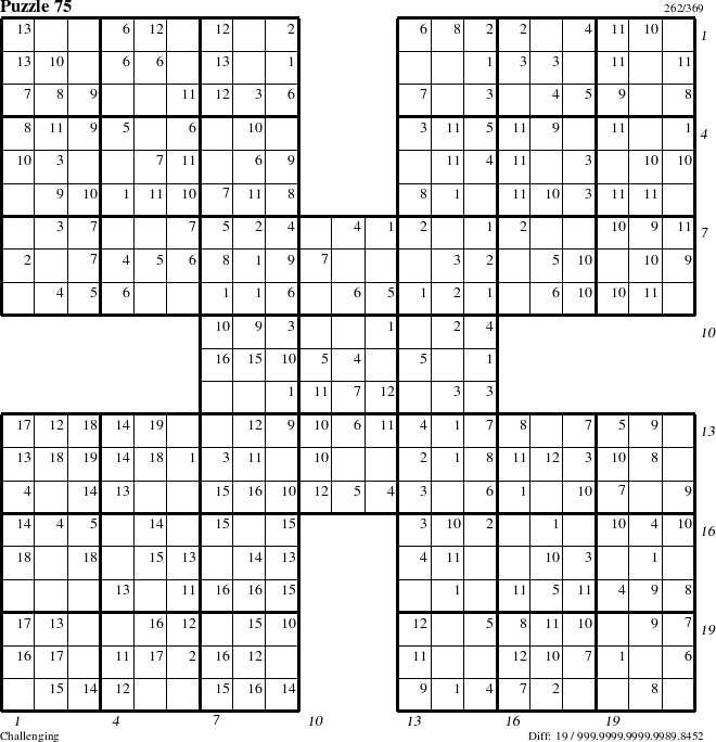 Step-by-Step Instructions for Puzzle 75 with all 19 steps marked