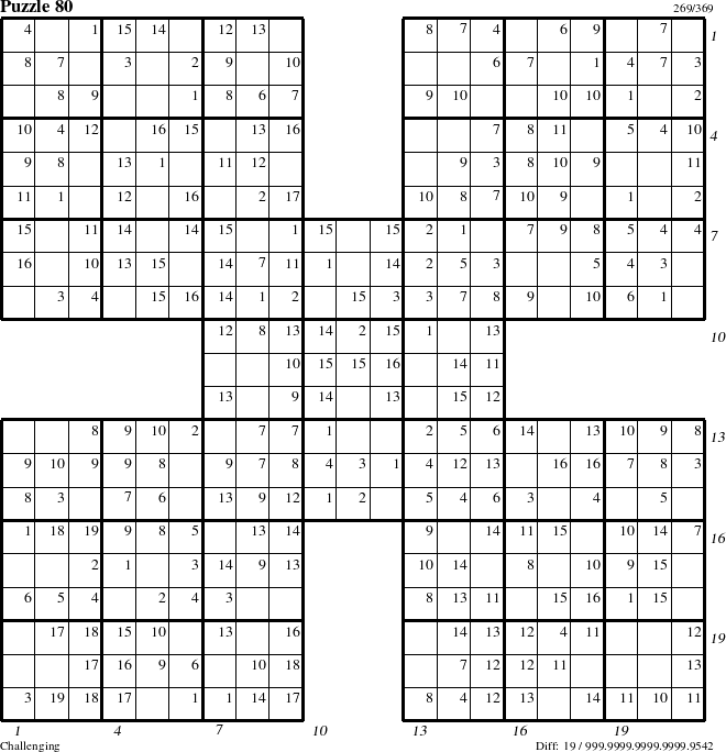 Step-by-Step Instructions for Puzzle 80 with all 19 steps marked