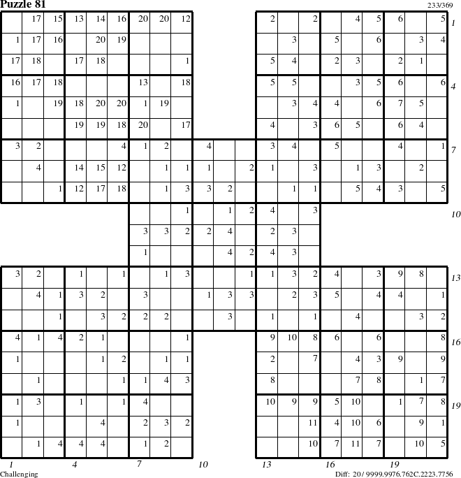 Step-by-Step Instructions for Puzzle 81 with all 20 steps marked