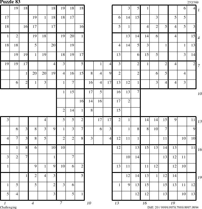 Step-by-Step Instructions for Puzzle 83 with all 20 steps marked