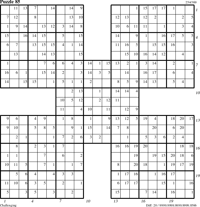 Step-by-Step Instructions for Puzzle 85 with all 20 steps marked