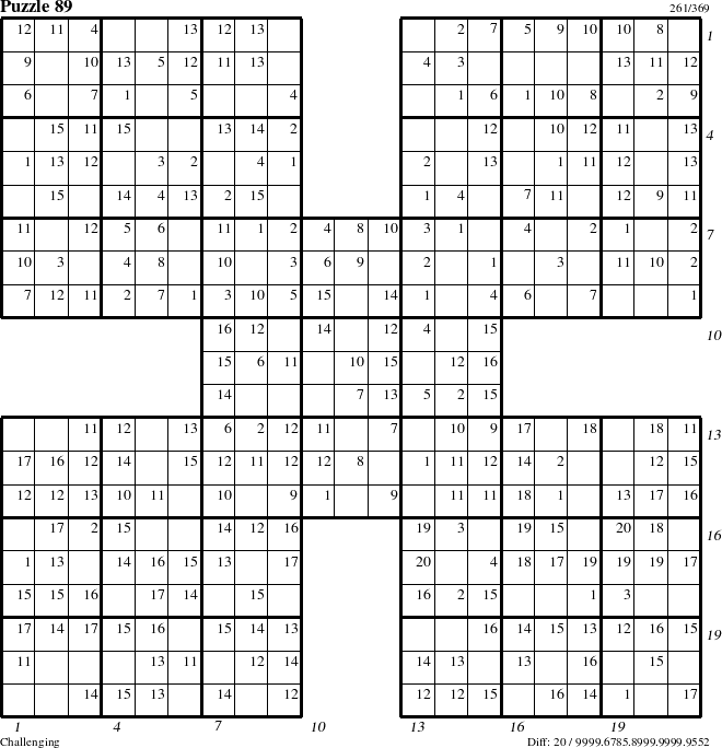 Step-by-Step Instructions for Puzzle 89 with all 20 steps marked