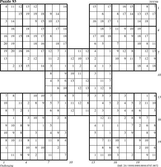 Step-by-Step Instructions for Puzzle 93 with all 20 steps marked