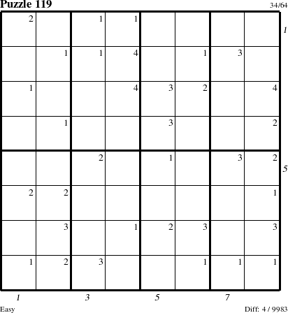 Step-by-Step Instructions for Puzzle 119 with all 4 steps marked