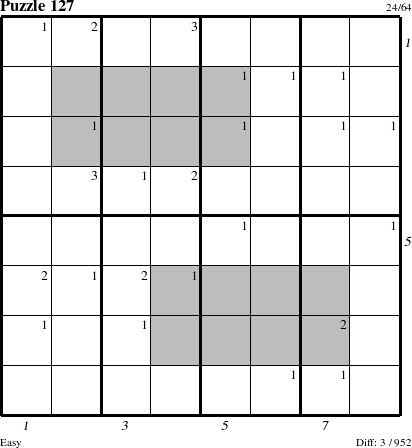 Step-by-Step Instructions for Puzzle 127 with all 3 steps marked