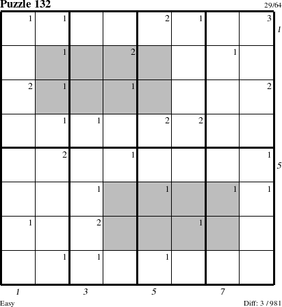 Step-by-Step Instructions for Puzzle 132 with all 3 steps marked