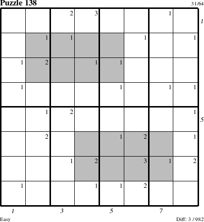 Step-by-Step Instructions for Puzzle 138 with all 3 steps marked