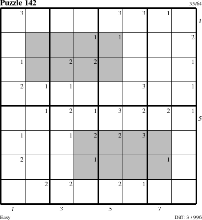 Step-by-Step Instructions for Puzzle 142 with all 3 steps marked