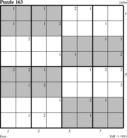 Step-by-Step Instructions for Puzzle 163 with all 3 steps marked