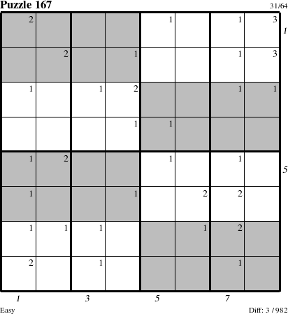 Step-by-Step Instructions for Puzzle 167 with all 3 steps marked