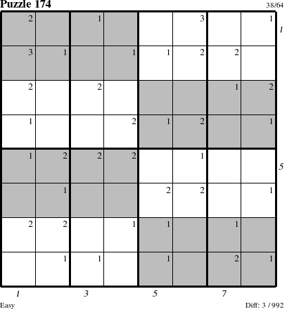 Step-by-Step Instructions for Puzzle 174 with all 3 steps marked