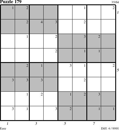 Step-by-Step Instructions for Puzzle 179 with all 4 steps marked